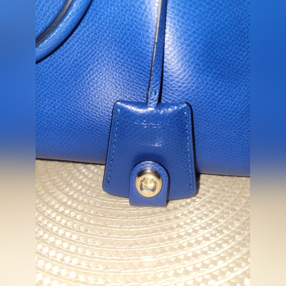 Coach Margot Carryall Royal Blue Pebbled Leather Satchel 2015 EUC - Picture 12 of 13